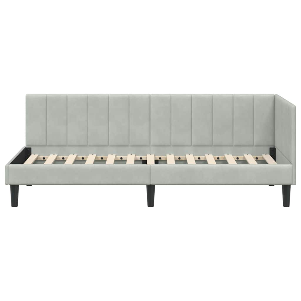 Cornice del letto ad angolo Grigio chiaro 80 cm x 200 cm | homemem39