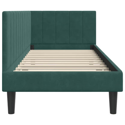 Cornice del letto ad angolo Verde Scuro 80 cm x 200 cm Velluto | homemem39