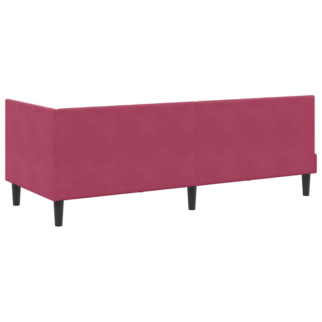 Cornice del letto ad angolo Rosso Vino 80 cm x 200 cm Velluto | homemem39