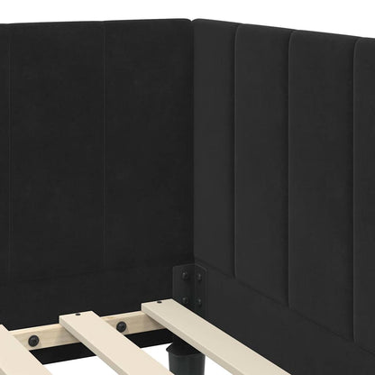 Cornice del letto ad angolo Nero 80 x 200 cm Velluto - homemem39