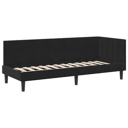 Cornice del letto ad angolo Nero 80 cm x 200 cm Velluto | homemem39