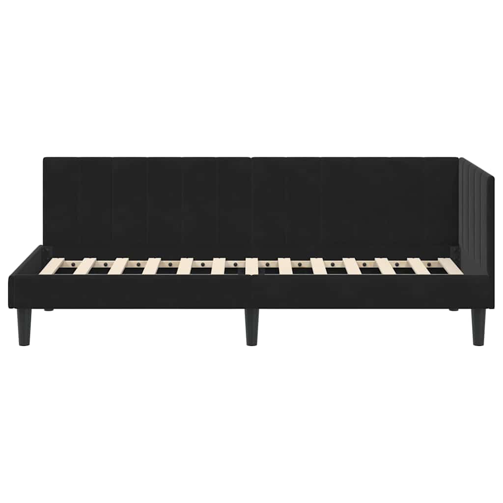 Cornice del letto ad angolo Nero 80 cm x 200 cm Velluto | homemem39