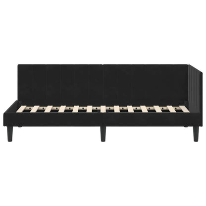 Cornice del letto ad angolo Nero 80 cm x 200 cm Velluto | homemem39