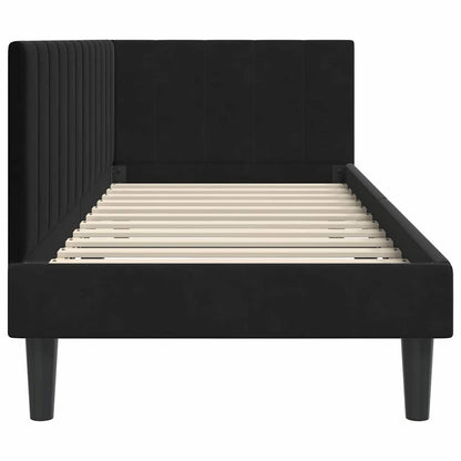 Cornice del letto ad angolo Nero 80 cm x 200 cm Velluto | homemem39