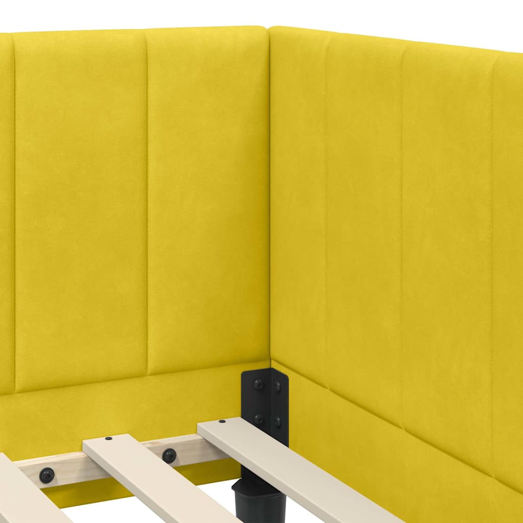 Cornice del letto ad angolo Giallo 80 cm x 200 cm Velluto | homemem39