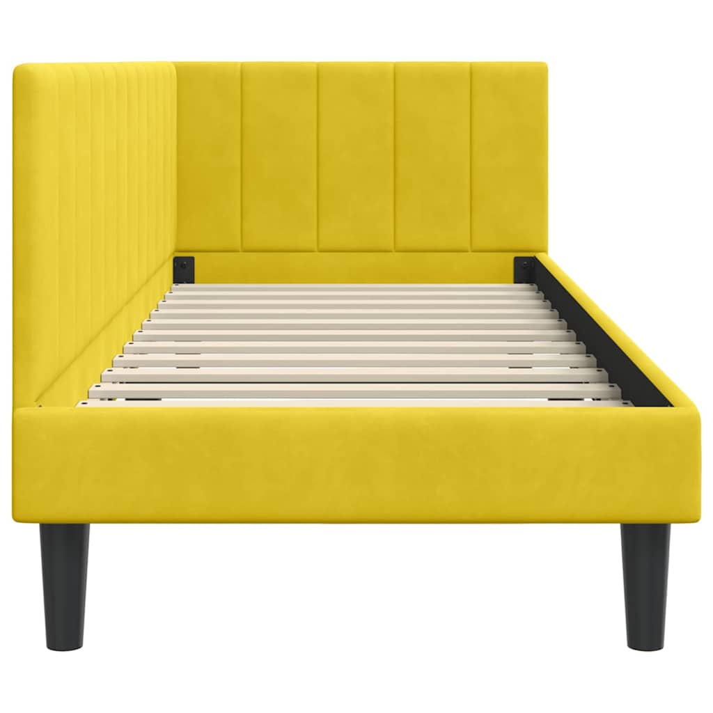 Cornice del letto ad angolo Giallo 80 cm x 200 cm Velluto | homemem39