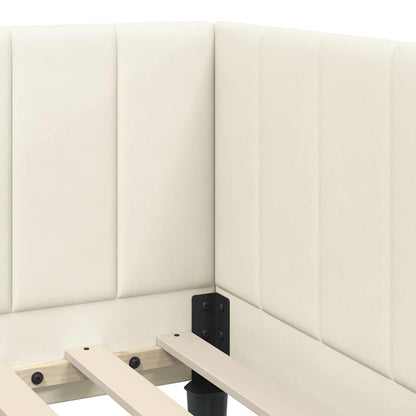 Cornice del letto ad angolo Crema 80 cm x 200 cm Velluto | homemem39