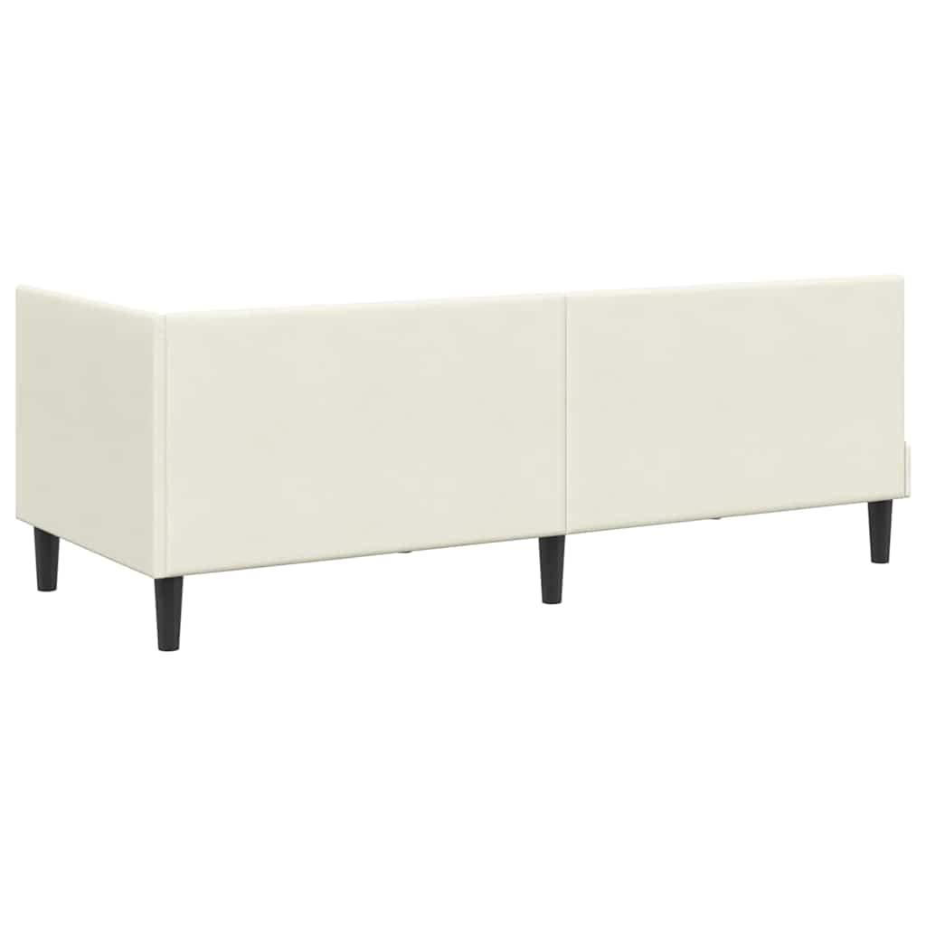 Cornice del letto ad angolo Crema 80 cm x 200 cm Velluto | homemem39