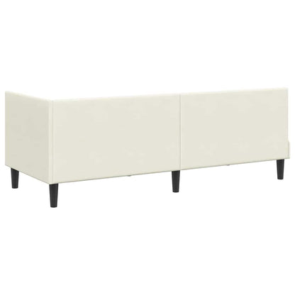 Cornice del letto ad angolo Crema 80 cm x 200 cm Velluto | homemem39