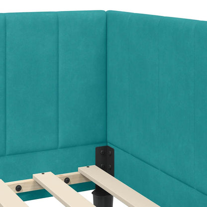 Cornice del letto ad angolo Turchese 80 cm x 200 cm Velluto | homemem39