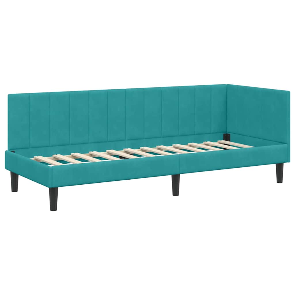 Cornice del letto ad angolo Turchese 80 cm x 200 cm Velluto | homemem39