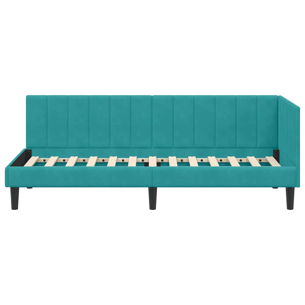 Cornice del letto ad angolo Turchese 80 cm x 200 cm Velluto | homemem39