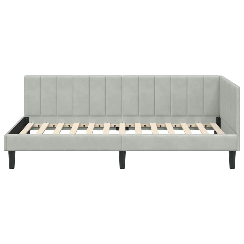Cornice del letto ad angolo Grigio chiaro 90 cm x 190 cm | homemem39