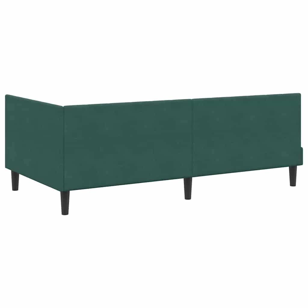 Cornice del letto ad angolo Verde scuro 90 x 190 cm Velluto - homemem39