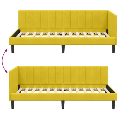 Cornice del letto ad angolo Giallo 90 cm x 190 cm Velluto | homemem39