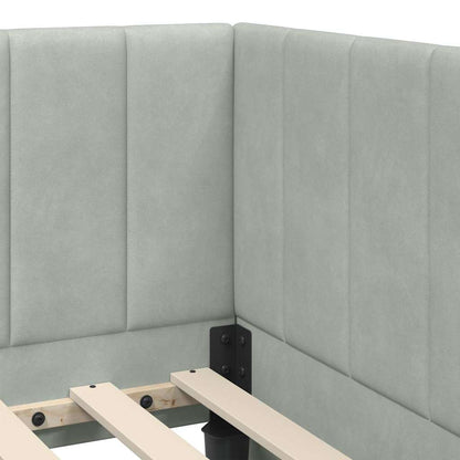 Cornice del letto ad angolo Grigio chiaro 90 cm x 200 cm | homemem39