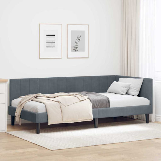 Cornice del letto ad angolo Grigio scuro 100 cm x 200 cm | homemem39