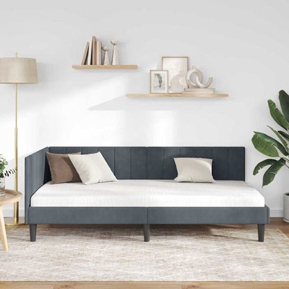 Cornice del letto ad angolo Grigio scuro 100 cm x 200 cm | homemem39