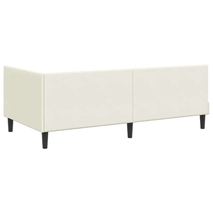 Cornice del letto ad angolo Crema 100 cm x 200 cm Velluto | homemem39