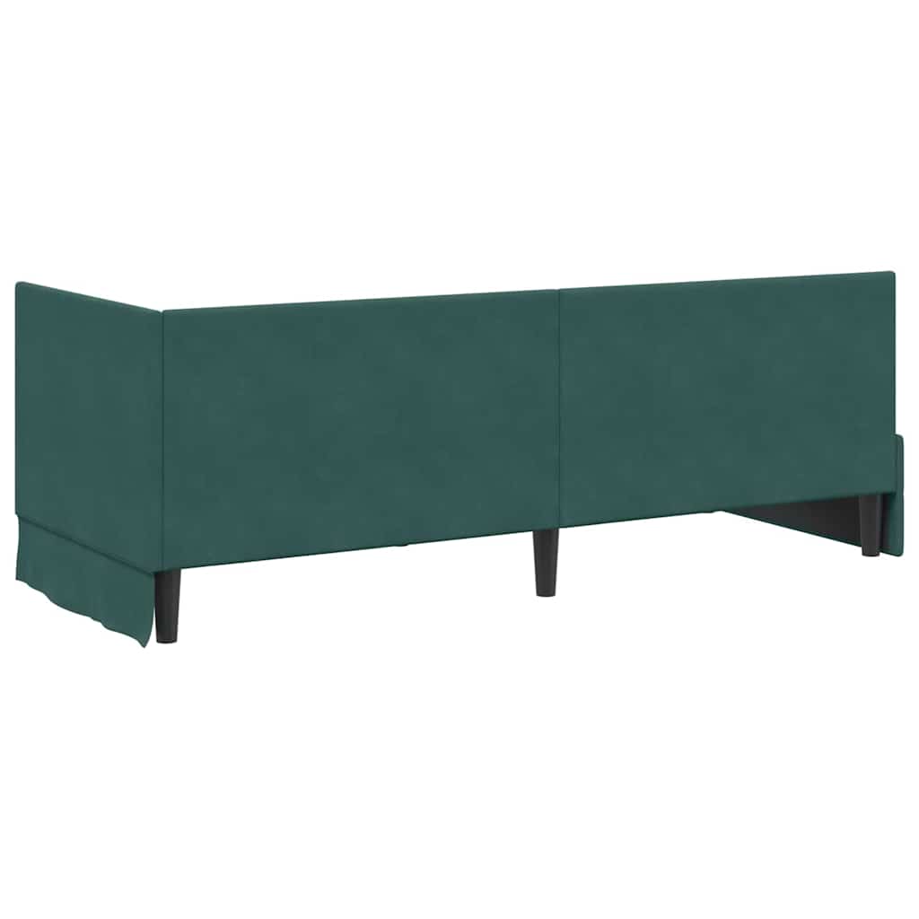 Cornice del letto ad angolo Verde Scuro 80 cm x 200 cm Tessuto