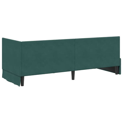 Cornice del letto ad angolo Verde Scuro 80 cm x 200 cm Tessuto