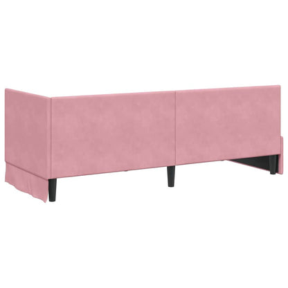 Cornice del letto ad angolo Rosa 80 cm x 200 cm Tessuto