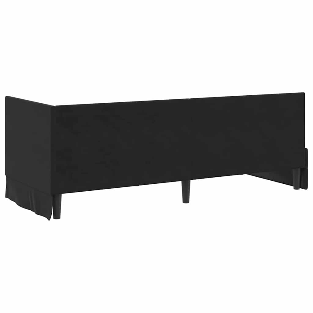 Cornice del letto ad angolo Nero 80 cm x 200 cm Tessuto