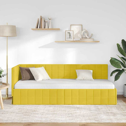 Cornice del letto ad angolo Giallo 80 cm x 200 cm Tessuto