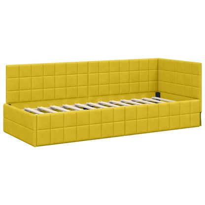 Cornice del letto ad angolo Giallo 80 cm x 200 cm Tessuto