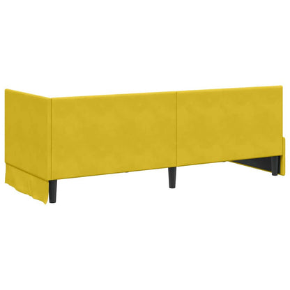 Cornice del letto ad angolo Giallo 80 cm x 200 cm Tessuto