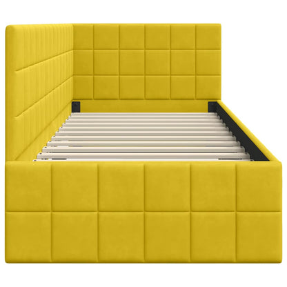 Cornice del letto ad angolo Giallo 80 cm x 200 cm Tessuto