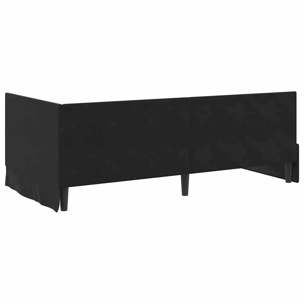 Cornice del letto ad angolo Nero 90 x 190 cm Velluto - homemem39