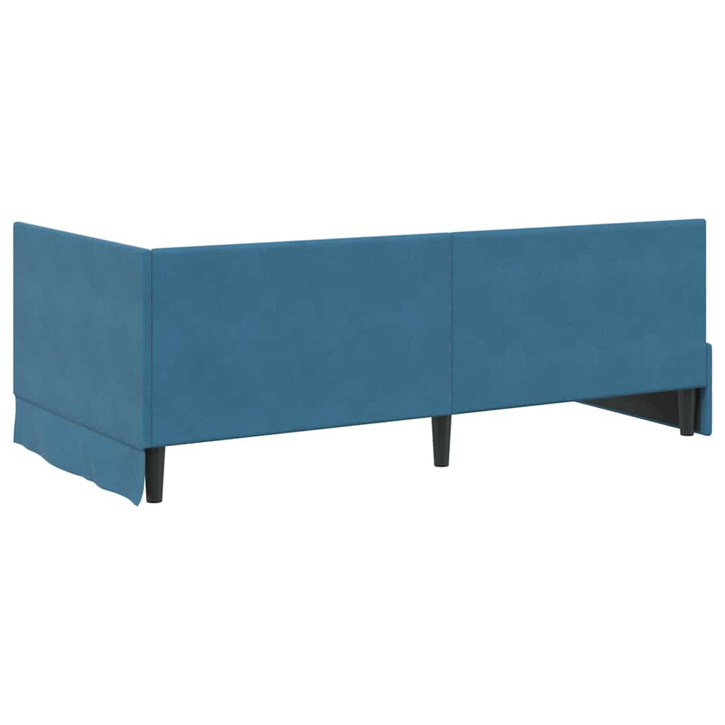 Cornice del letto ad angolo Blu 90 x 200 cm Velluto - homemem39