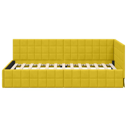 Cornice del letto ad angolo Giallo 90 cm x 200 cm Velluto | homemem39