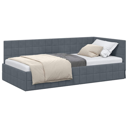Cornice del letto ad angolo Grigio scuro 100 cm x 200 cm | homemem39