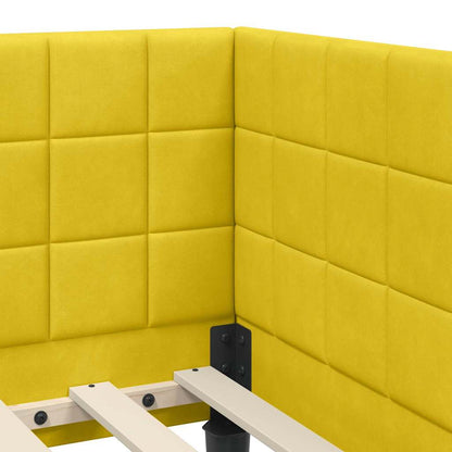 Cornice del letto ad angolo Giallo 100 cm x 200 cm Tessuto