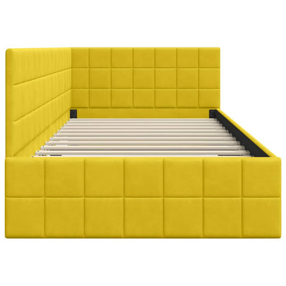 Cornice del letto ad angolo Giallo 100 cm x 200 cm Tessuto