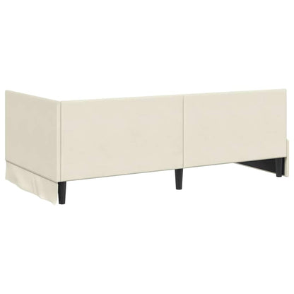 Cornice del letto ad angolo Crema 100 cm x 200 cm Velluto | homemem39