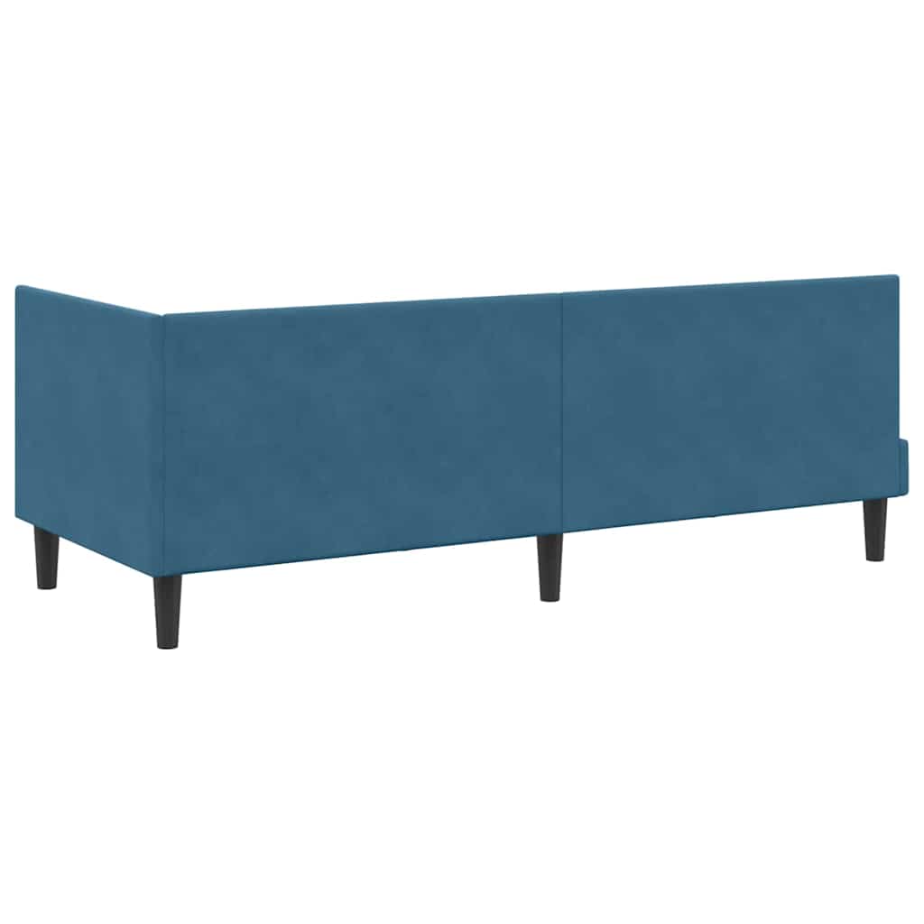 Cornice del letto ad angolo Blu 80 cm x 200 cm Velluto | homemem39