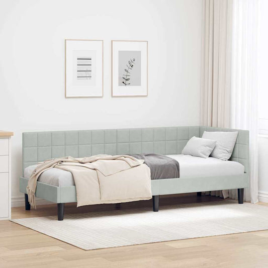 Cornice del letto ad angolo Grigio chiaro 80 cm x 200 cm | homemem39