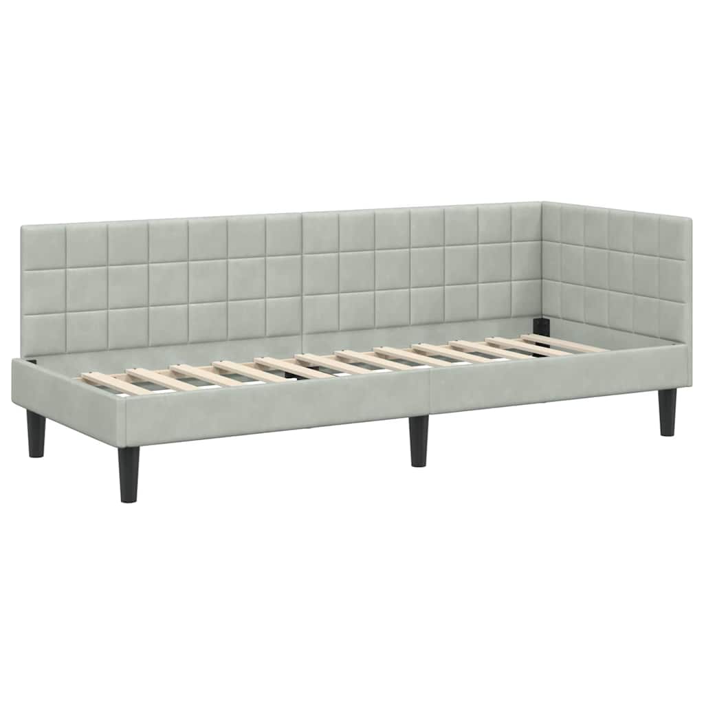 Cornice del letto ad angolo Grigio chiaro 80 cm x 200 cm | homemem39