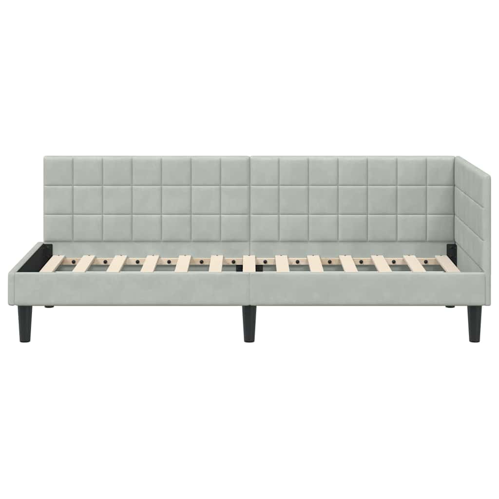 Cornice del letto ad angolo Grigio chiaro 80 cm x 200 cm | homemem39