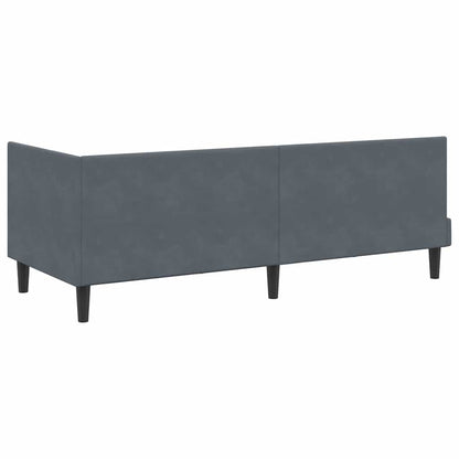Cornice del letto ad angolo Grigio scuro 80 cm x 200 cm Velluto | homemem39
