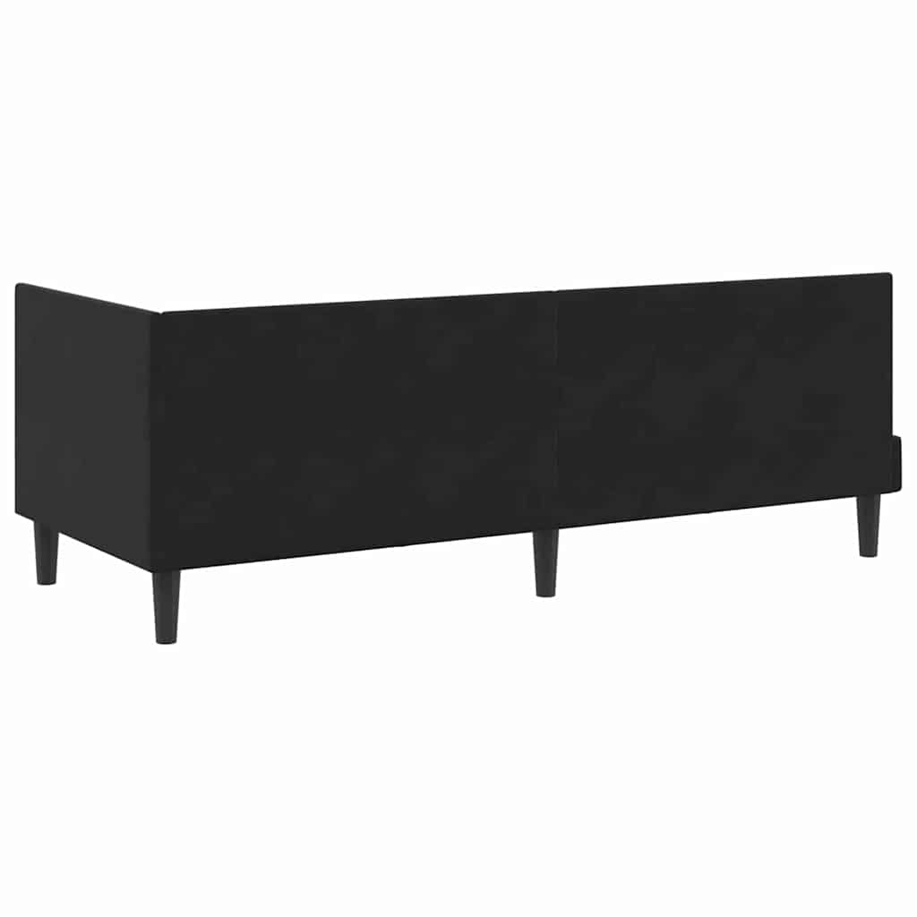 Cornice del letto ad angolo Nero 80 cm x 200 cm Velluto | homemem39