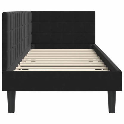 Cornice del letto ad angolo Nero 80 cm x 200 cm Velluto | homemem39