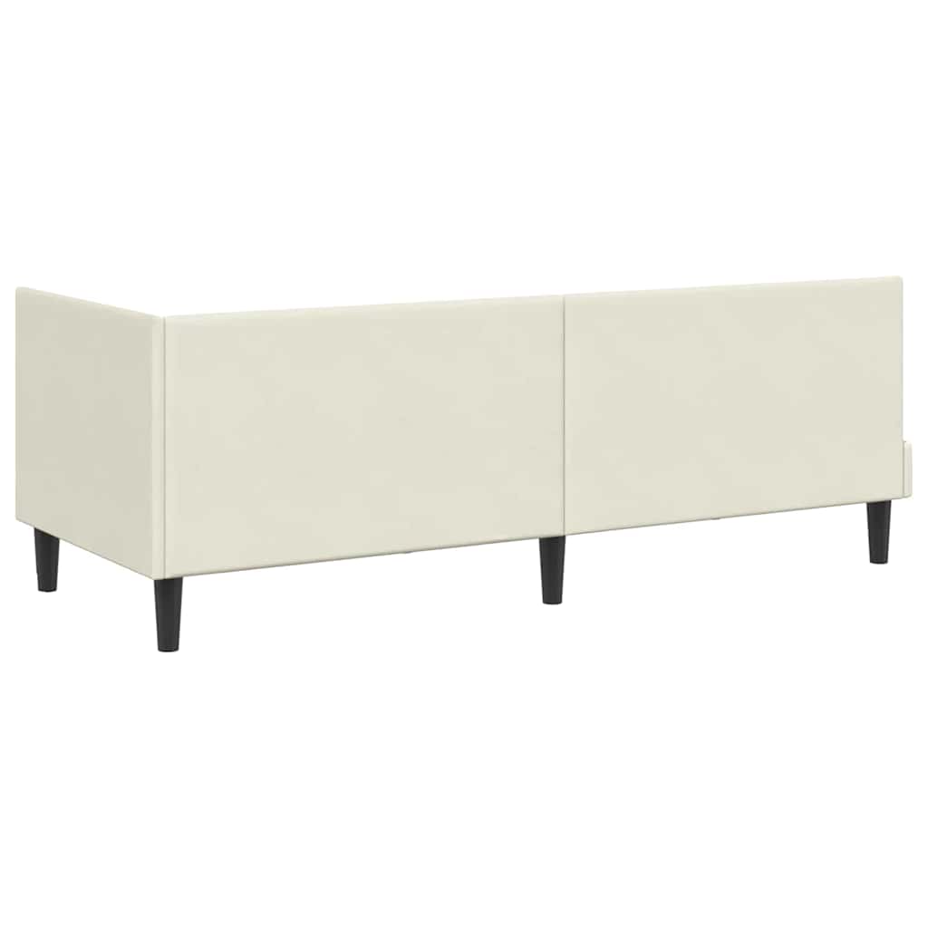 Cornice del letto ad angolo Crema 80 cm x 200 cm Velluto | homemem39