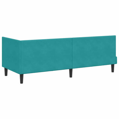Cornice del letto ad angolo Turchese 80 cm x 200 cm Velluto | homemem39