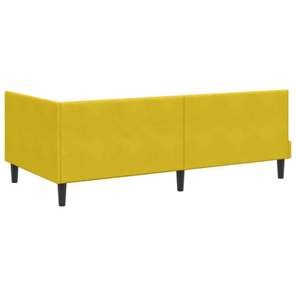 Cornice del letto ad angolo Giallo 90 x 190 cm Velluto - homemem39