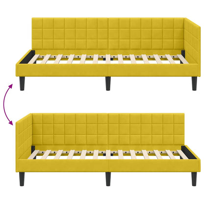 Cornice del letto ad angolo Giallo 90 cm x 190 cm Velluto | homemem39