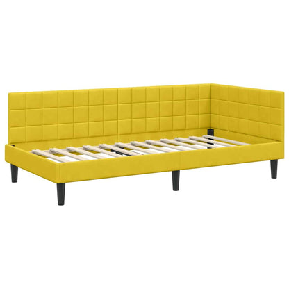 Cornice del letto ad angolo Giallo 90 cm x 200 cm Velluto | homemem39